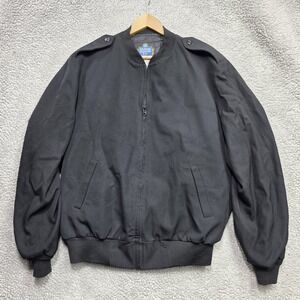 Neptune Garment Co Jacket Mens 44 Black Officer Wool Blend Thinsulate Lined Warm